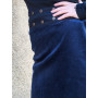 jupe en velours bleue epaisse ceinture bouton pacap