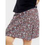 jupe marron reversible motif vegetal blanc pour femme taille unique ajustable du 34 au 46