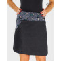 jupe jean noir avec poche pour femme coupe fendu longueur genoux