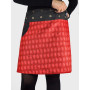 jupe rouge reversible avec poche ceinture en jean noir boutonnée coupe droite fendue pour femme