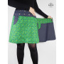 jupe verte portefeuille avec poche coupe wrap enveloppante croisée imprimé géometrique pour femme