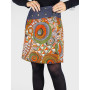 jupe ethnique fendue, coupe portefeuille enveloppante wrap pour femme taille unique à bouton pression
