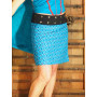 jupe mi longue bleue femme portefeuille reversible bouton pression imprimé coton