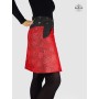 jupe imprimé fleurs noir coton rouge grande taille ajustable portefeuille avec poche  ceinture jean noire boutonnée