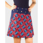 jupe grande taille imprimée en coton motif abstrait rouge