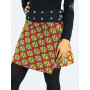 jupe trapèze africaine, jupe wax, jupe madras, jupe ethnique, jupe jaune, jupe rouge, jupe tradiction culture colorée, jupe wrap