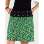 jupe femme verte à motif en coton imprimé petits pois petit points jupe originale fantaisie portefeuille reversible marque