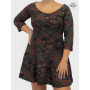 Mini-Robe Évasée Plissée Manches 3/4 Multi-Taille Femme - DOMBY