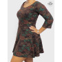 Mini-Robe Évasée Plissée Manches 3/4 Multi-Taille Femme - DOMBY