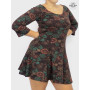 Mini-Robe Évasée Plissée Manches 3/4 Multi-Taille Femme - DOMBY