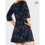 Mini-Robe Évasée Plissée Manches 3/4 Multi-Taille Femme - DOMBY