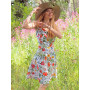 robe blanche a fleurs pour femme taille unique cintrée taille haute, robe multicolore robe boheme, hippie