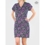 Robe à fleurs, robe courte, robe manche courte, robe midi, robe femme, robe été, robe violette, robe fleurie