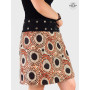 jupe marron originale motif vintage fantaisie marron style rétro hippies fleurs pissenlit femme