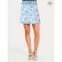 jupe taille haute, jupe bleue zip, jupe coton, jupe decontractée, jupe été à bouton, grossiste jupe