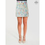 jupe zippée en coton, jupe imprimé florale, jupe droite, jupe colorée, jupe taille haute, jupe portefeuille