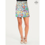 jupe portefeuille zippée a fleurs, jupe été, jupe boheme, jupe mulitcolore, jupe colorée, jupe femme, jupe coton reversible