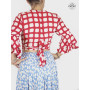 t shirt rouge cache coeur, gilet de plage, bolero wrap, top portefeuille t shirt manche courte a volants