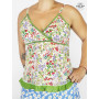 petit haut femme a fleurs, caraco vert imprimé liberty, t shirt sans manche vert, top bretelles