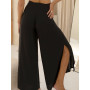 pantalon ethnique noir, pantalon fendu noir, pantalon portefeuille, pantalon, paréo, pantalon plage noir, pantalon unicolore