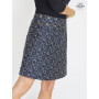 jupe noire, motif carreaux, taille haute, coupe droite, bouton pression, hauteur genoux, chic
