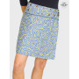 jupe rétro femme, originale, coton, imprimé, passepoile, bouton pression, jupe vintage colorée, été, décontractée