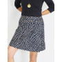 jupe noire a carreaux, jupe chic pour femme , jupe imprimée, trapèze, ouverte, wrap, enrouler sur taille