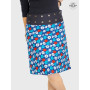 jupe bleue femme, jupe été colorée, jupe décontractée, jupe de plage, jupe fleurs bleue rouge, blanche