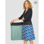 jupe femme reversible, jupe wrap, enveloppante, jupe a enrouler, jupe 2 en 1 recto verso, jupe à motif et logo