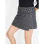 mini jupe noire portefeuille femme, jupe été à pois blanc , jupe patineuse boutonnée, jupe à pression, taille unique