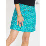 jupe vert turquoise, jupe femme, jupe été coton reversible, jupe mini droite, jupe courte motif