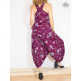 Salopette Femme Sans Manches Ajustable Motif Floral Magenta - RORI
