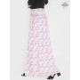 palazzo rose, jupe culotte liberty ceinture elastique, taille froncé, jambe large, pantalon été rose à fleurs