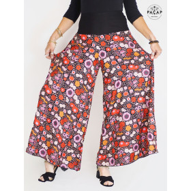 pantalon a fleurs roue, pantalon large, pantalon été, décontracté, pas cher, grosiste france sud marseille
