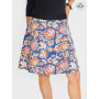jupe bleue, jupe fleurs, jupe femme, jupe été, coton, portefeuille, reversible ,a nouer, genoux