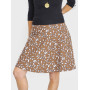 jupe marron, jupe portefeuille, jupe femme, jupe fleurs, jupe à nouer, ceinture lacet, taille haute, wrap