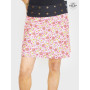 jupe fleurie, jupe portefeuille, jupe a fleurs, jupe rose, jupe femme, jupe boutonnée