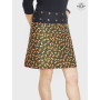jupe marron, jupe portefeuille, jupe genoux, jupe fendue, jupe boutonnée. jupe femme, jupe été, jupe coton