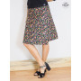 jupe trapèze liberty, fendue, a fleurs, coton, jupe longue, jupe femme, jupe taille haute, jupe noire