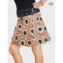 jupe portefeuille marron, jupe femme imprimée, jupe ethnque boutonnée, jupe reversible