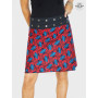jupe genoux femme, jupe rouge, jupe psychédélique, jupe funky, jupe groovy, fantaisie, rétro, vintage