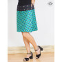 jupe verte pour femme motif carreaux reversible coupe portefeuille a bouton pression