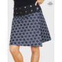 jupe noire a pois pour femme imprimé éventail kimona japonais, jupe à pois, jupe noire, jupe trapèze