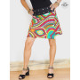 jupe grande taille ethnique, jupe taille plus verte, jupe femme ronde motif aborigène
