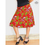 jupe rouge portefeuille, jupe florale, jupe a nouer, jupe asymétrique, jupe évasée, jupe a fleurs, jupe wrap a nouer