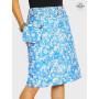 jupe longue bleue femme, jupe droite, jupe portefeuille réversible, jupe été, jupe à fleurs bleue