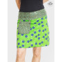 jupe verte a poche, jupe verte imprimée, jupe décontractée, jupe coton, jupe convertible, jupe wrap a sacoche