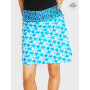 jupe droite bleue, ceinture bouton pression, jupe été, jupe reversible, jupe genoux, jupe de plage, jupe portefeuille zip
