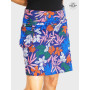jupe tropicale, jupe de plage, jupe zippée, jupe droite, jupe bleue, jupe genoux, jupe femme, jupe été
