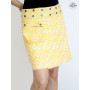 jupe zippée jaune, jupe wrap, jupe droite jupe poche, jupe coton ,jupe pochette, jupe a bouton inox